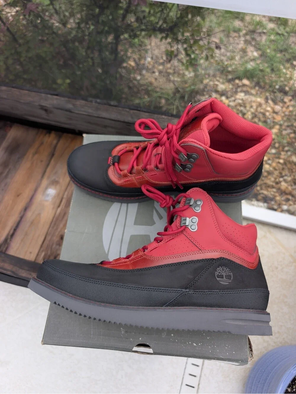 Timberland 43 North Mid Waterproof Boots Mens Size 11.5 Urban Hiking Red/Black